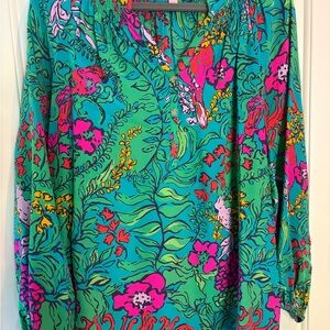 Lilly Pulitzer Elsa top - Shake your tail feather print